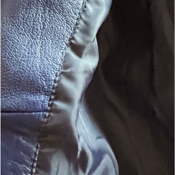 Chico’s purple/blue leather jacket. Size 2 - Picture 5 of 6